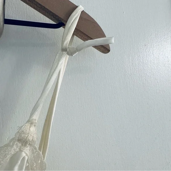 Vintage 1980’s Val Mode Lingerie Ivory White Lace Slip with Rose, Women Size XL - Picture 6 of 15